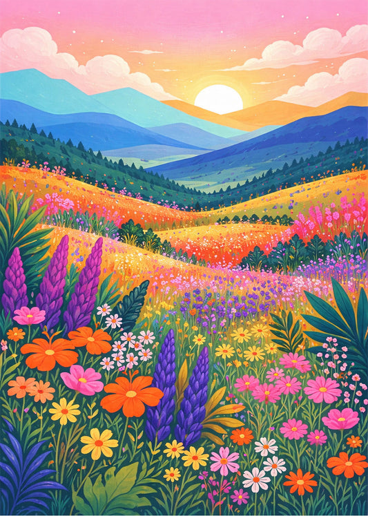 Cuadro Jardín de fantasía de flores