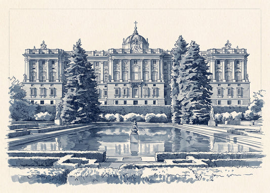 Cuadro Jardin del Palacio Real - Azul