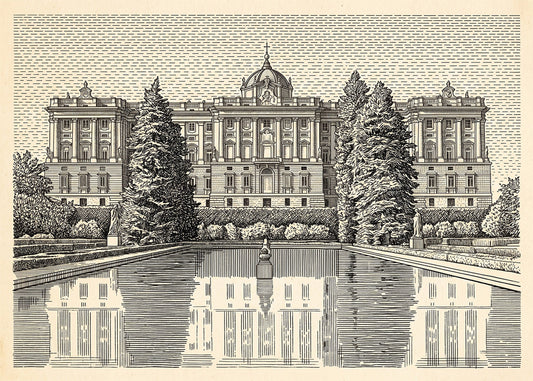 Cuadro Jardin del Palacio Real - Beige