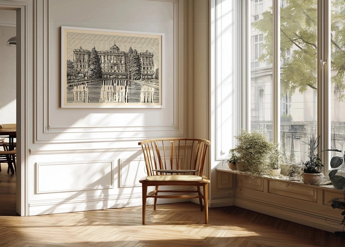 Cuadro Jardin del Palacio Real - Beige