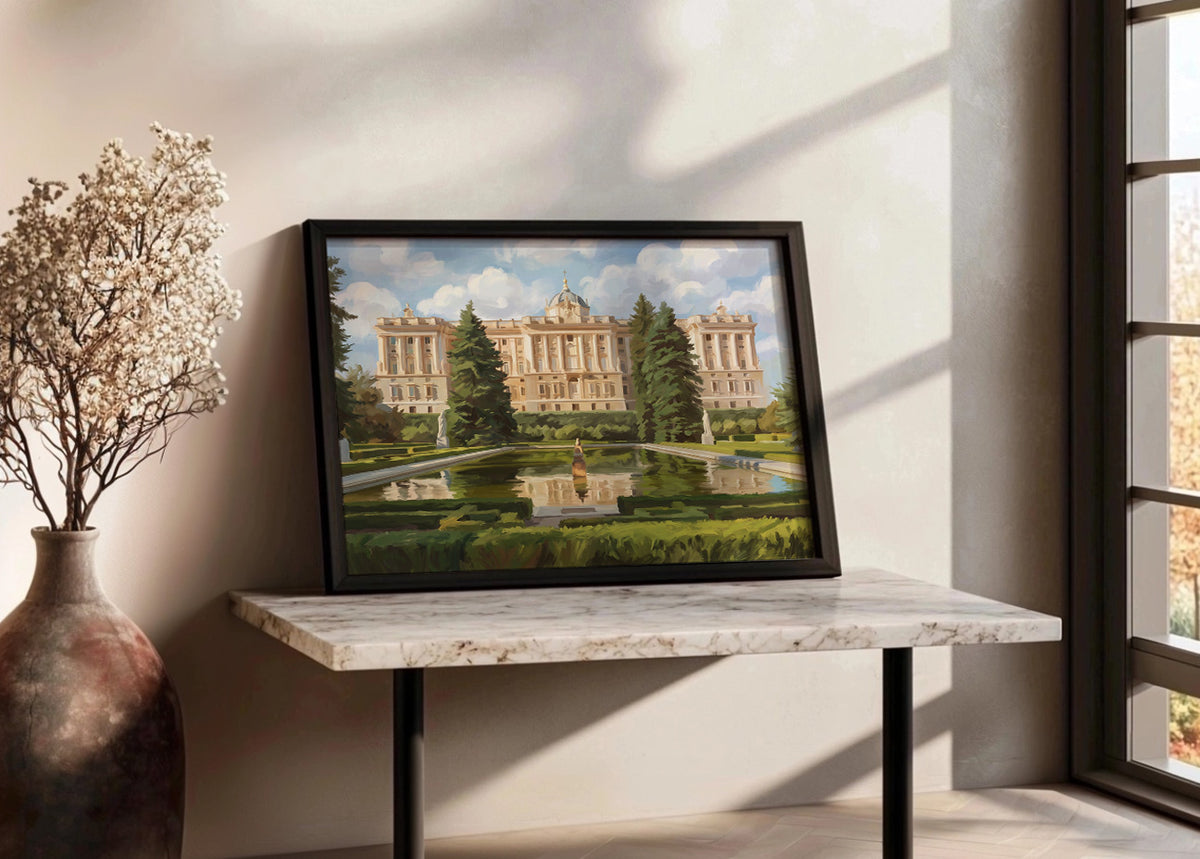 Cuadro Jardin del Palacio Real - Gouache