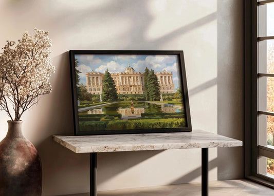 Cuadro Jardin del Palacio Real - Gouache