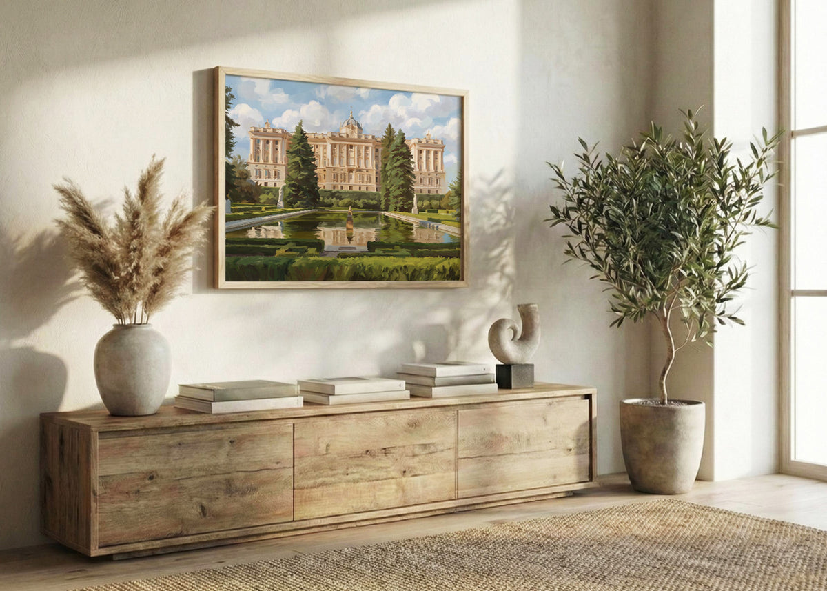 Cuadro Jardin del Palacio Real - Gouache