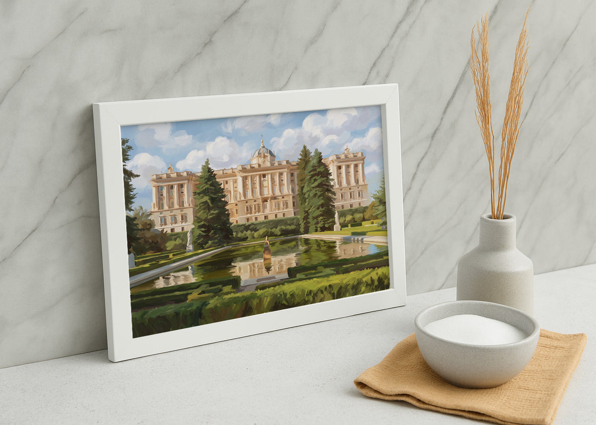 Cuadro Jardin del Palacio Real - Gouache