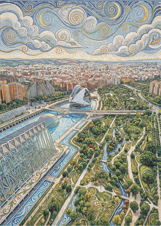 Cuadro Jardines del Turia - Art Nouveau