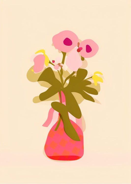 Cuadro Jarrón de flores flat