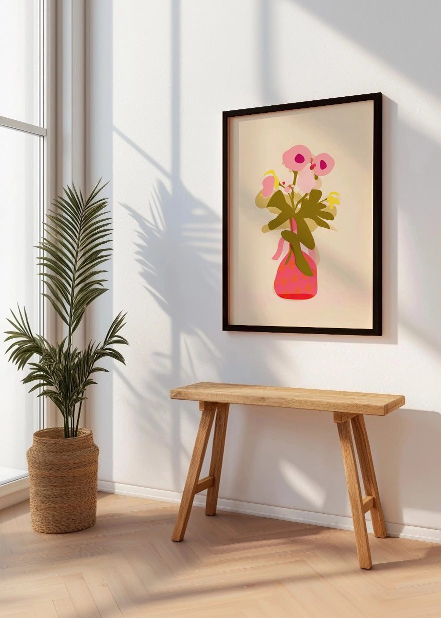 Cuadro Jarrón de flores flat