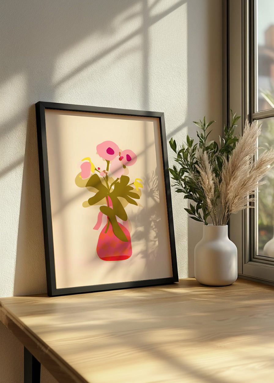 Cuadro Jarrón de flores flat