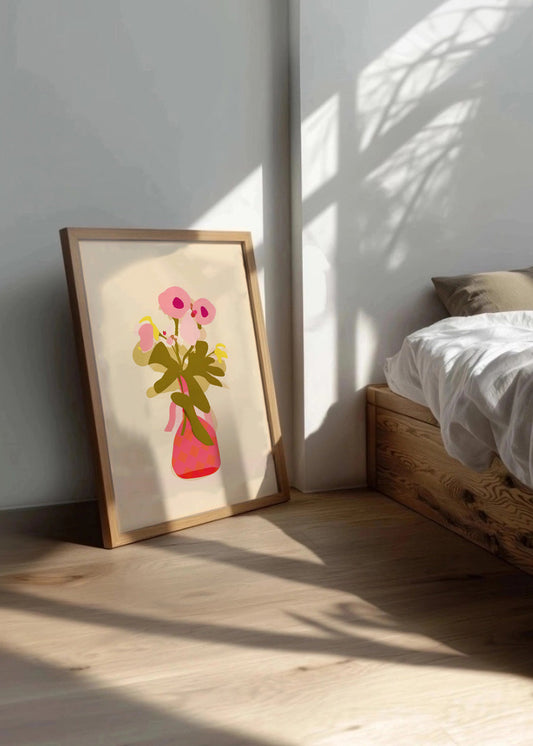 Cuadro Jarrón de flores flat