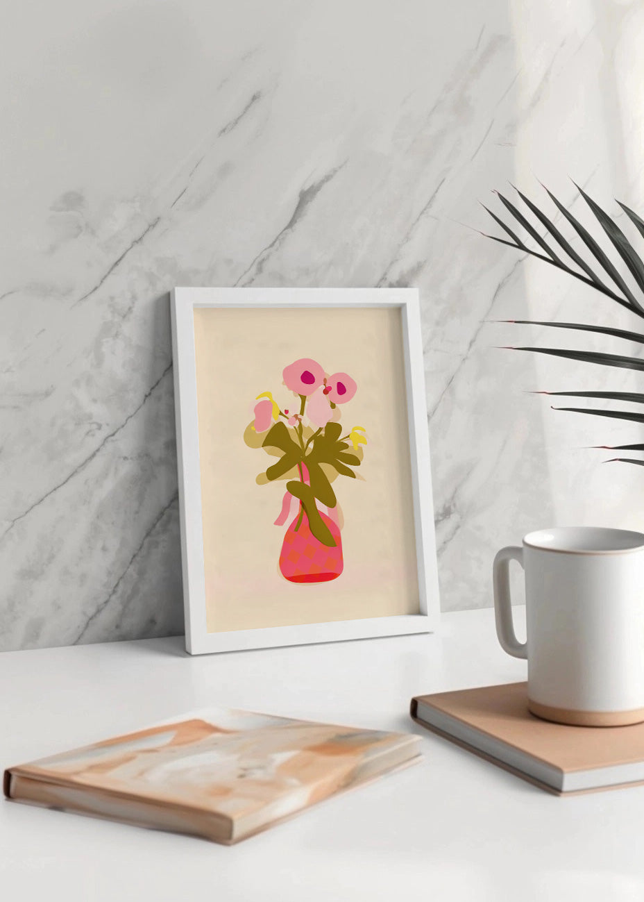 Cuadro Jarrón de flores flat