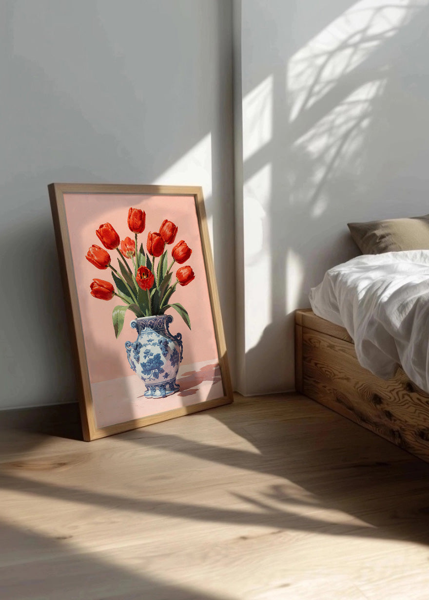 Cuadro Jarrón de flores rojas