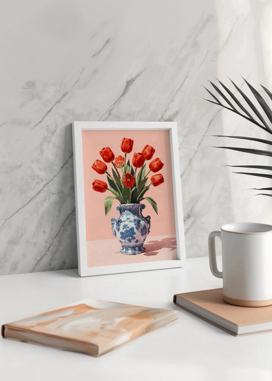 Cuadro Jarrón de flores rojas