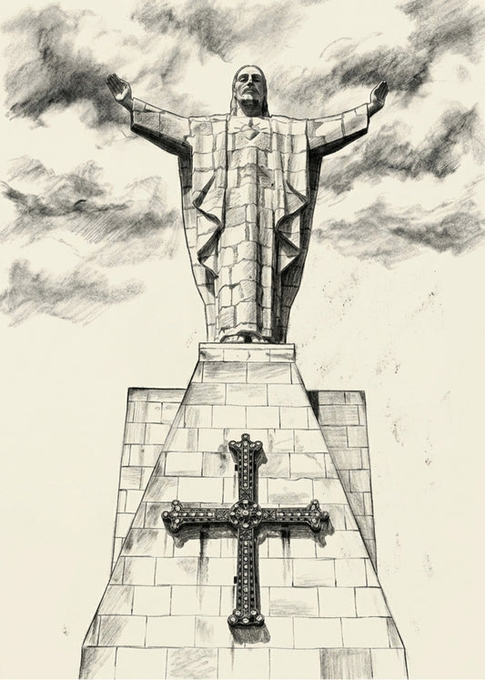 Cuadro Jesús del Sagrado Corazón Oviedo - Lápiz