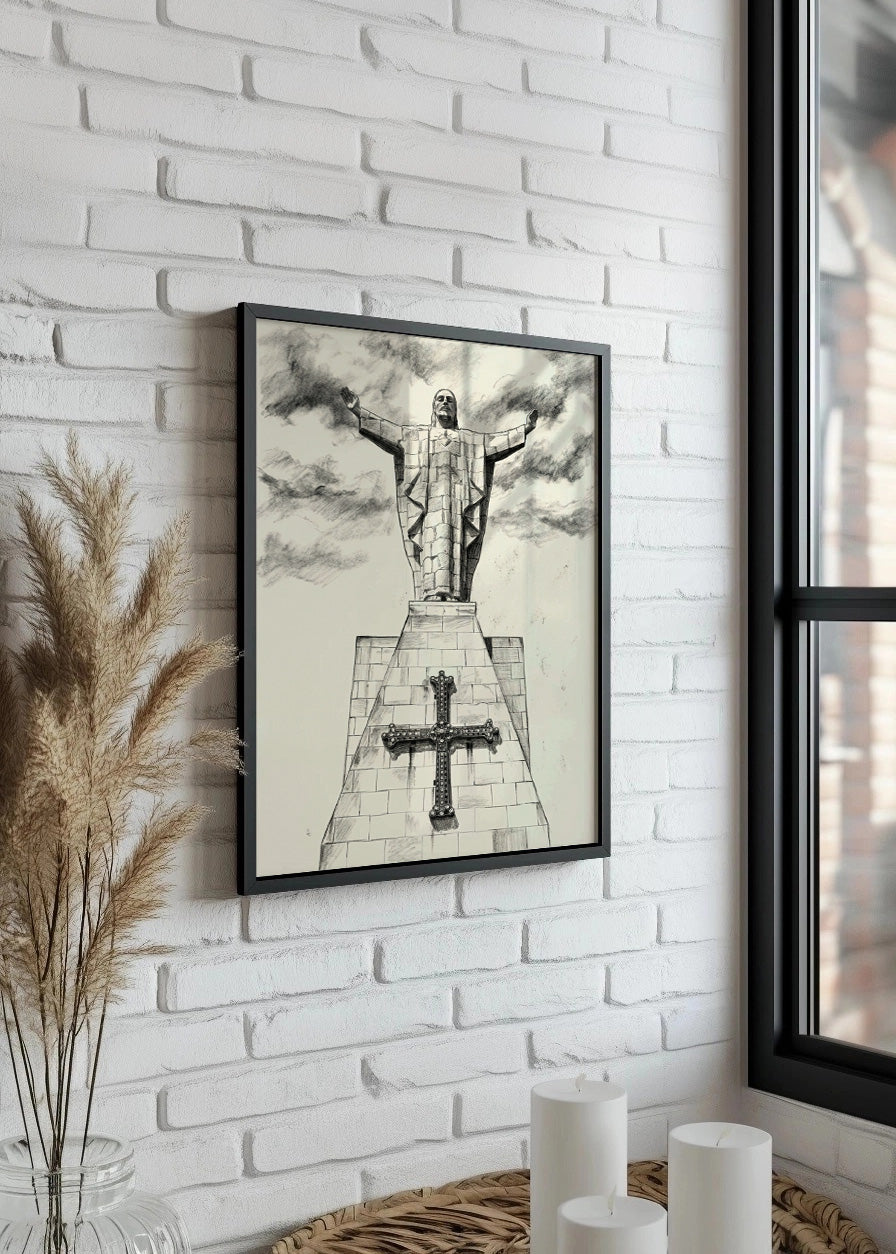 Cuadro Jesús del Sagrado Corazón Oviedo - Lápiz