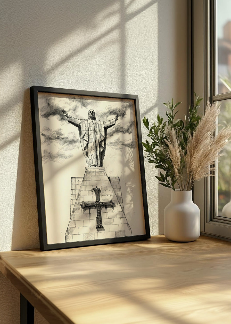 Cuadro Jesús del Sagrado Corazón Oviedo - Lápiz