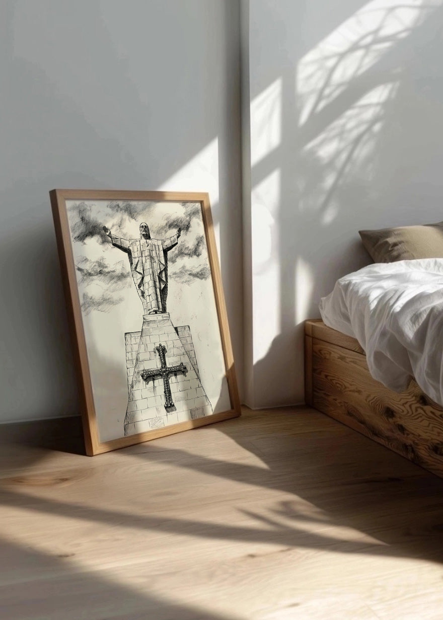 Cuadro Jesús del Sagrado Corazón Oviedo - Lápiz