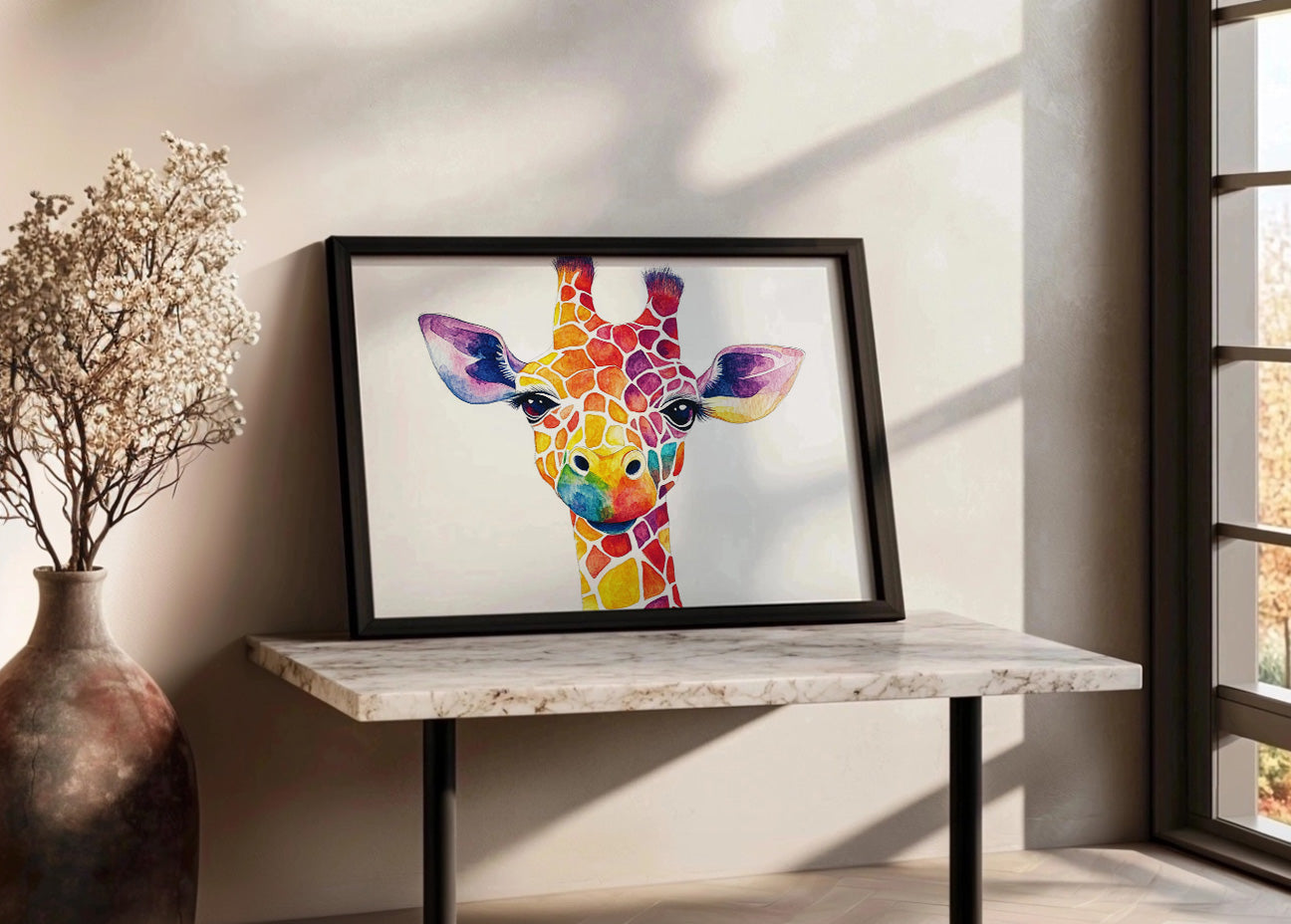 Cuadro ​Jirafa de colores