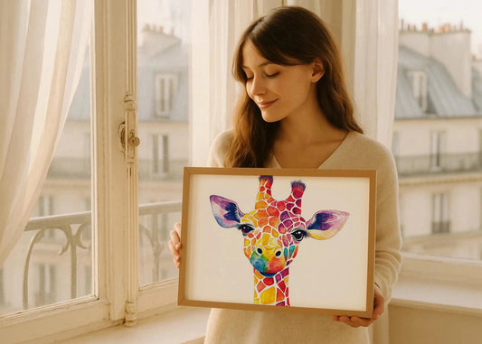 Cuadro ​Jirafa de colores