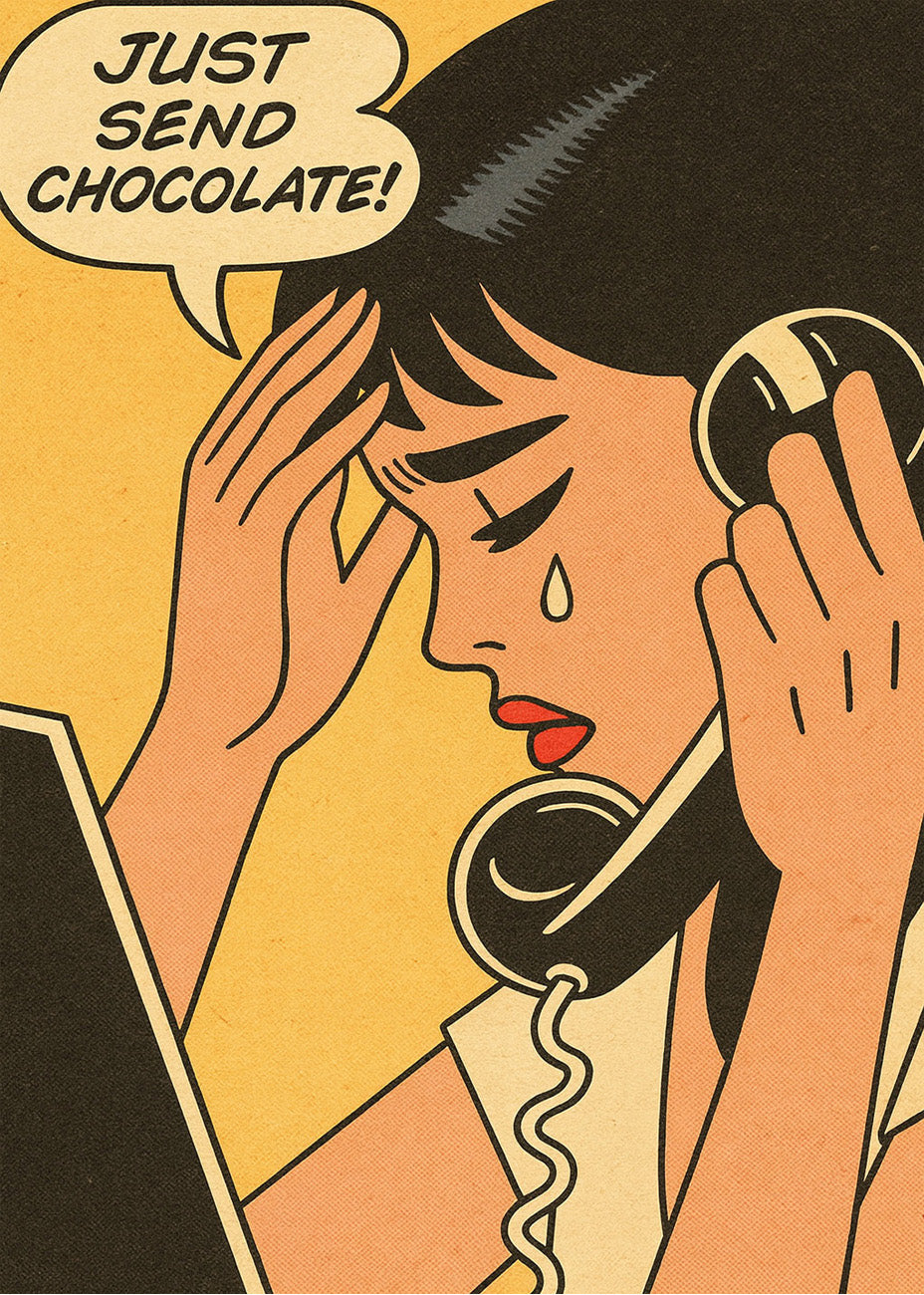 Cuadro Just send chocolate