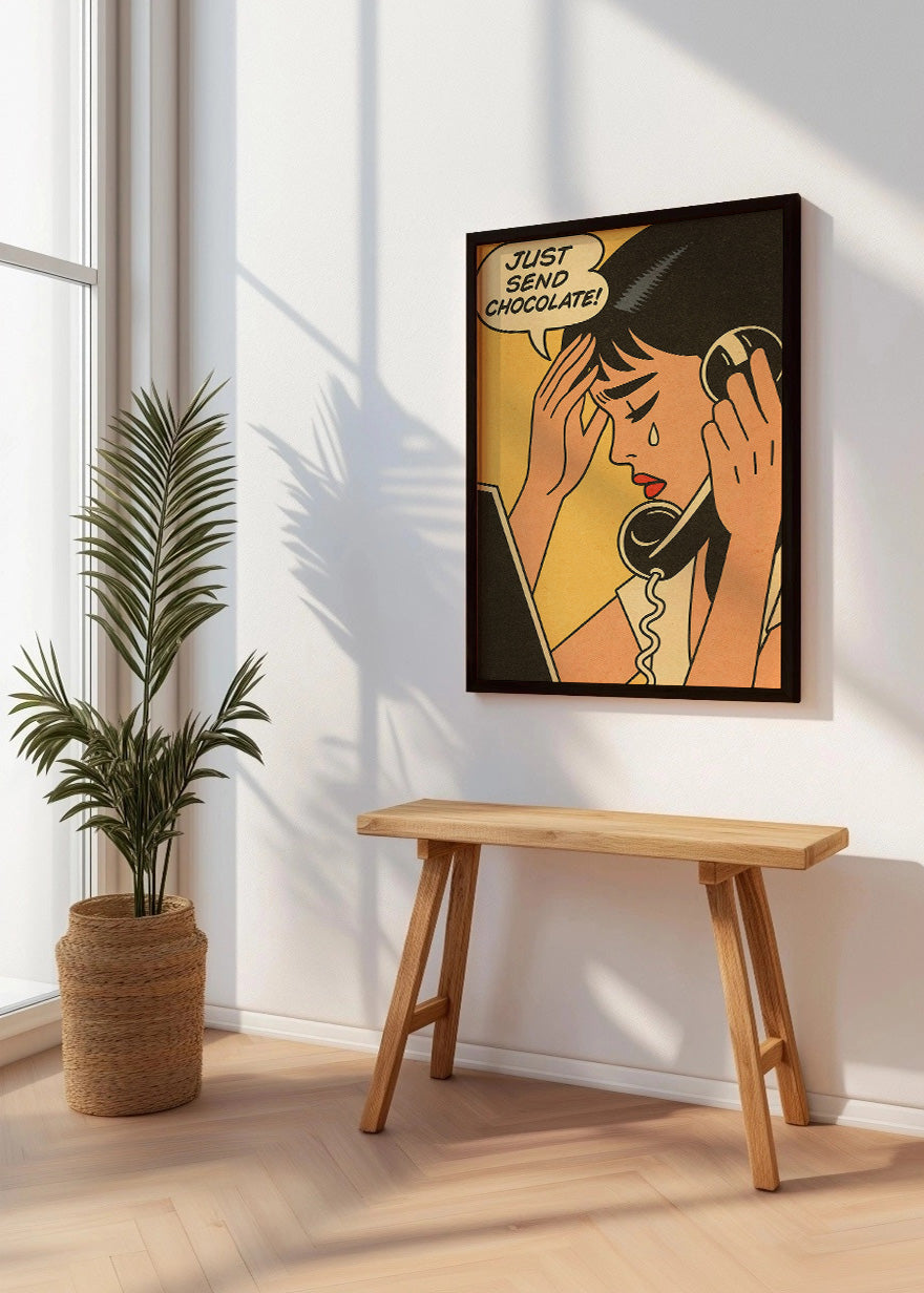 Cuadro Just send chocolate