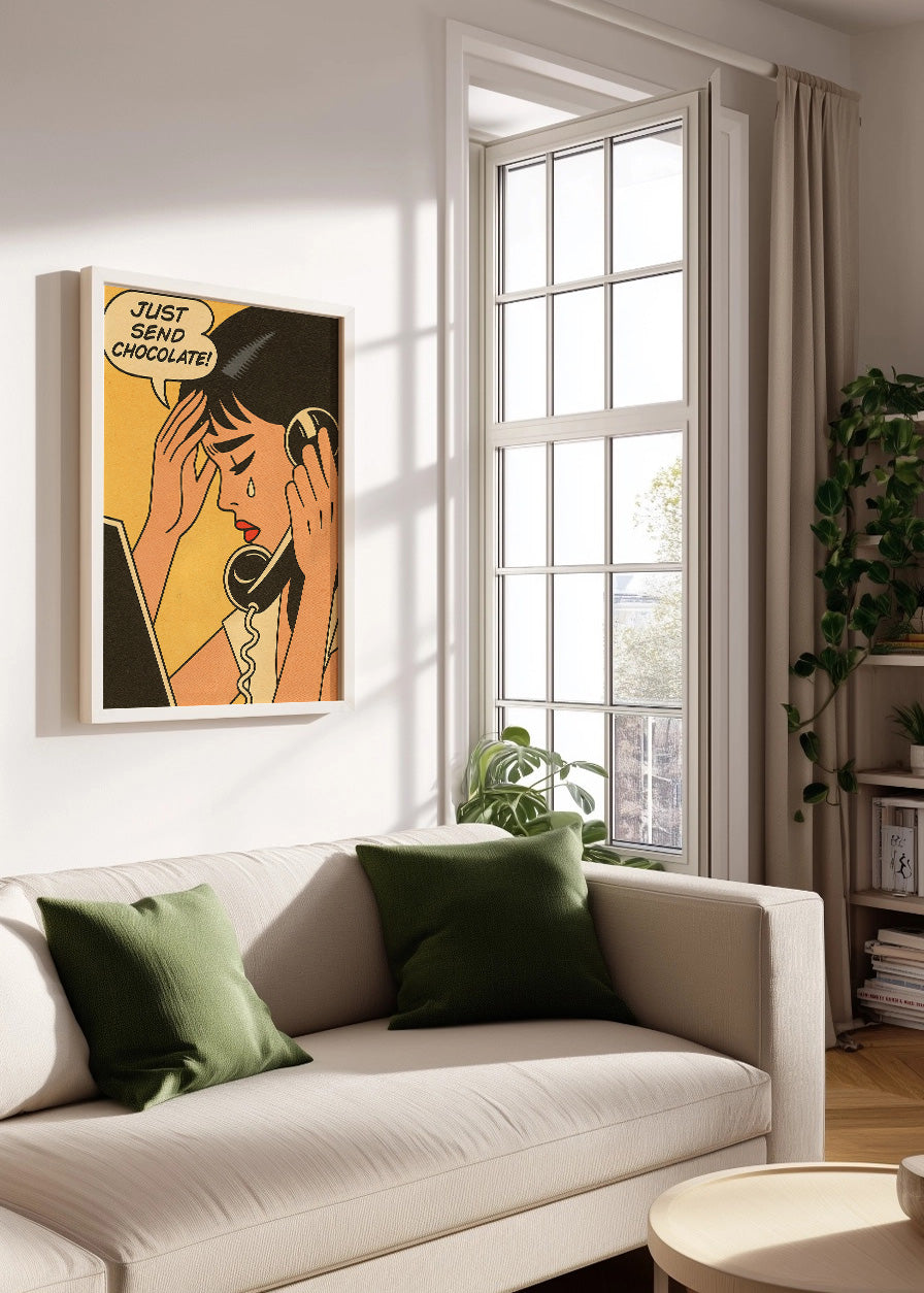Cuadro Just send chocolate