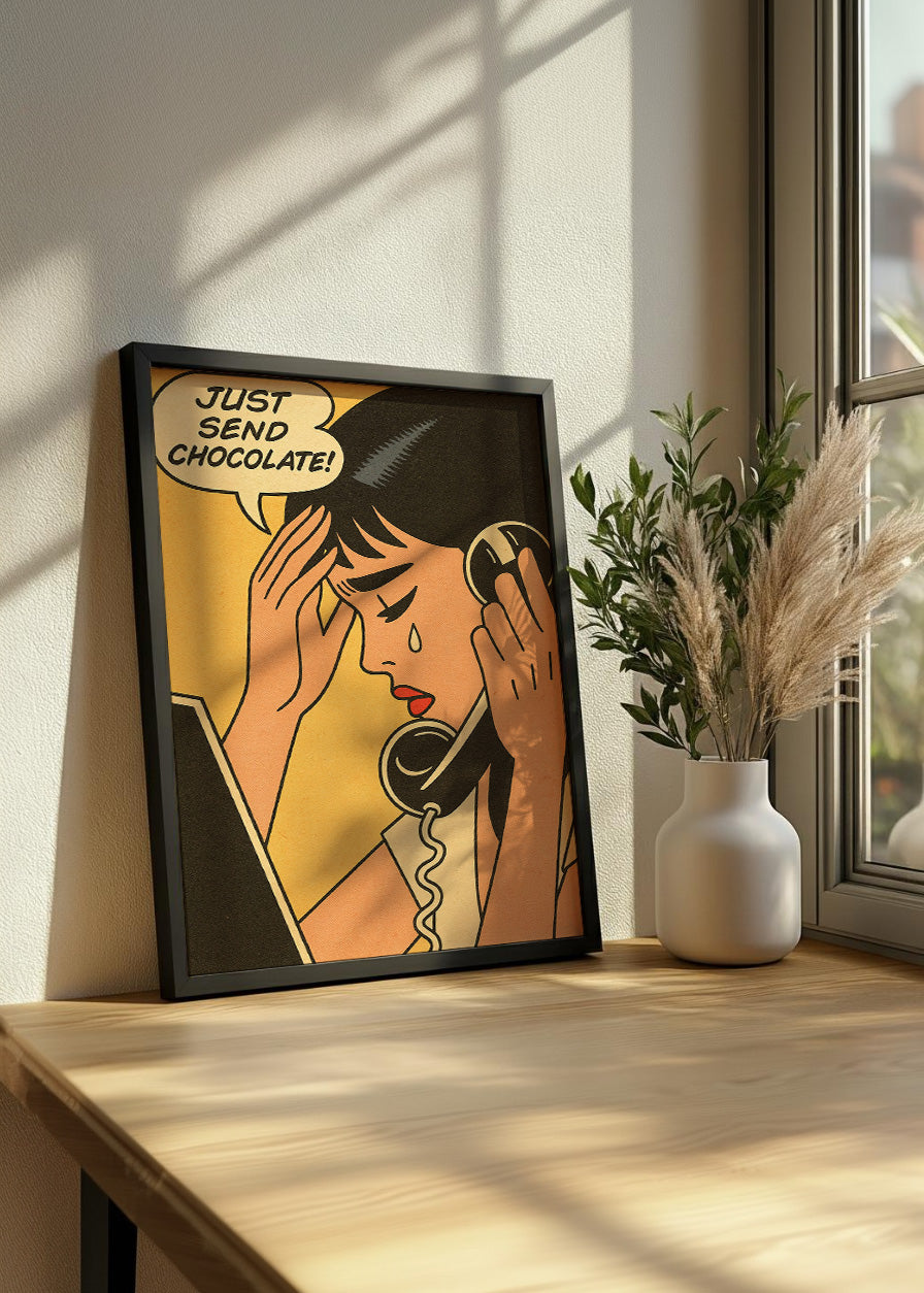 Cuadro Just send chocolate
