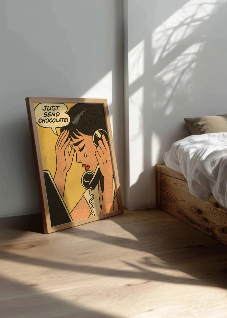 Cuadro Just send chocolate