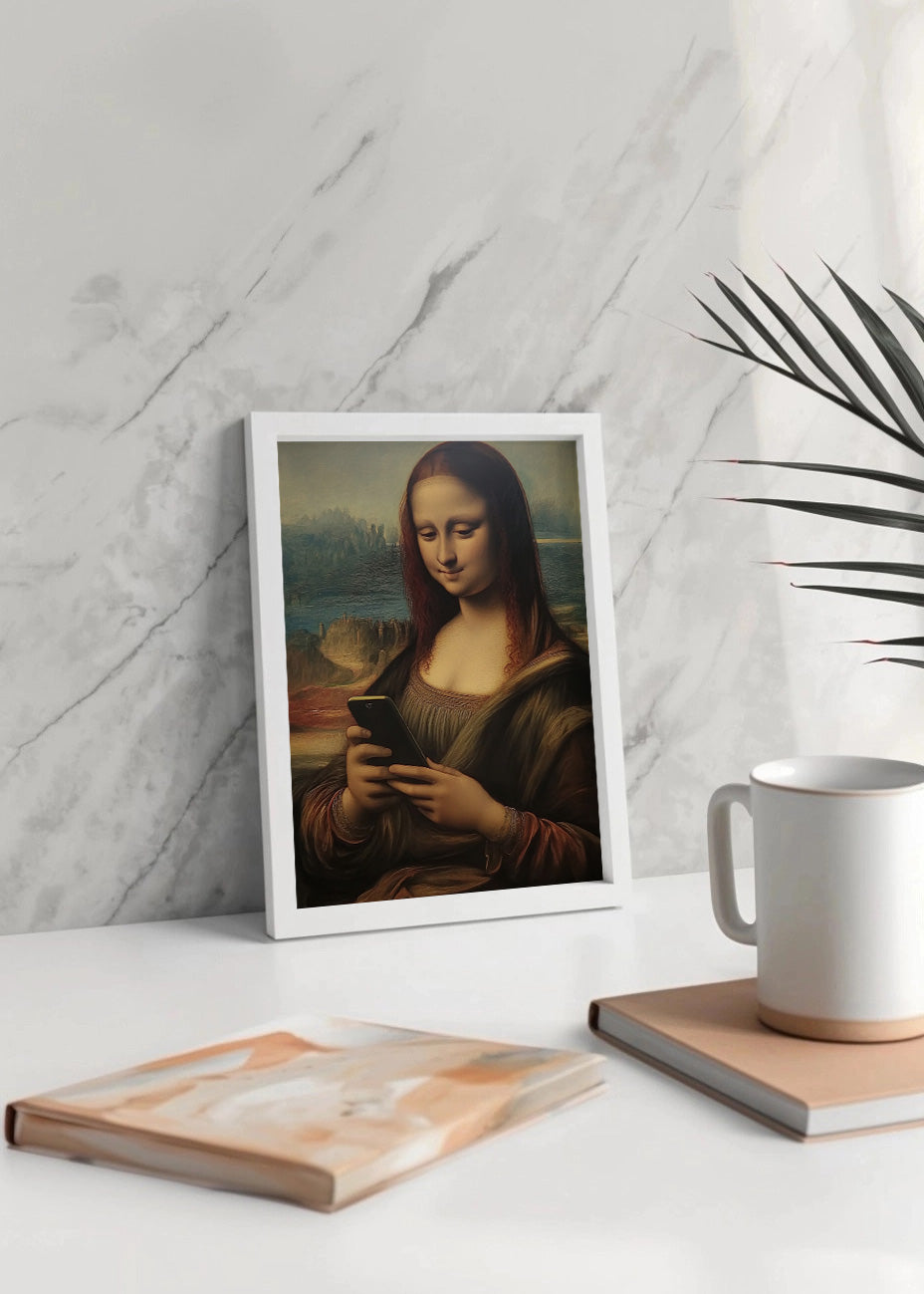 Cuadro ​La Mona Lisa chateando con el móvil