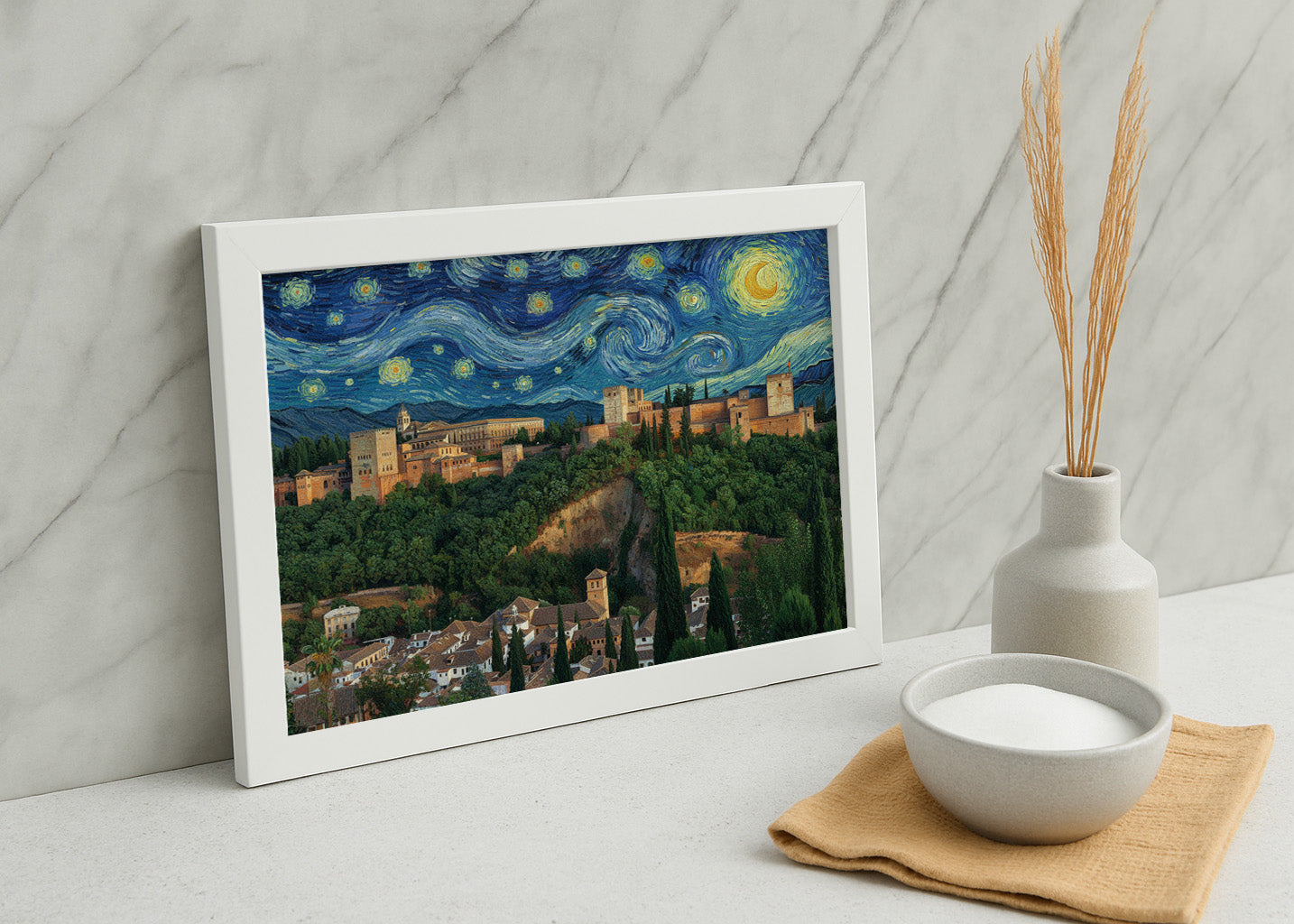 Cuadro La Alhambra de Granada - Noche Estrellada