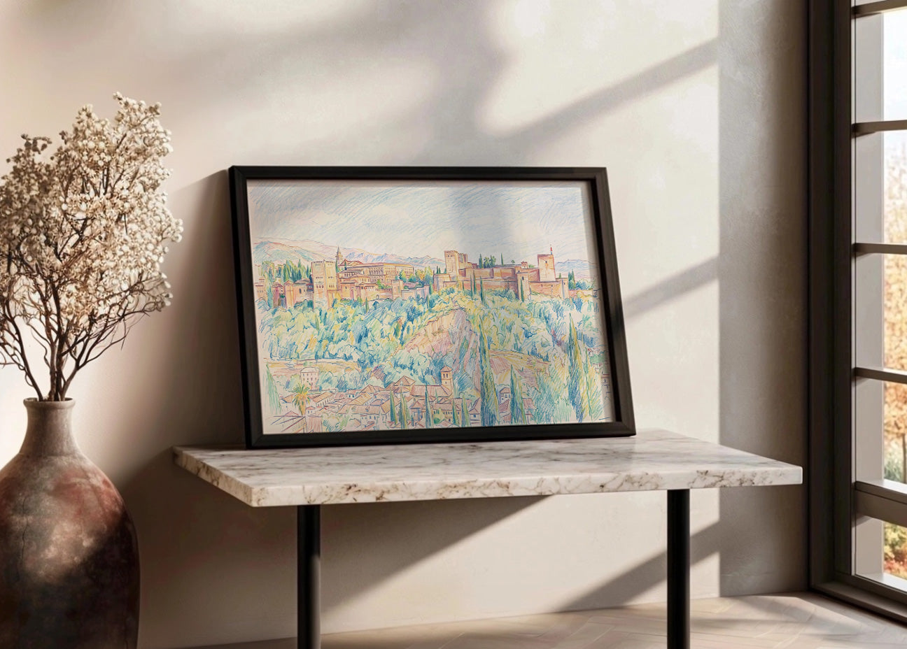 Cuadro La Alhambra de Granada efecto dibujo
