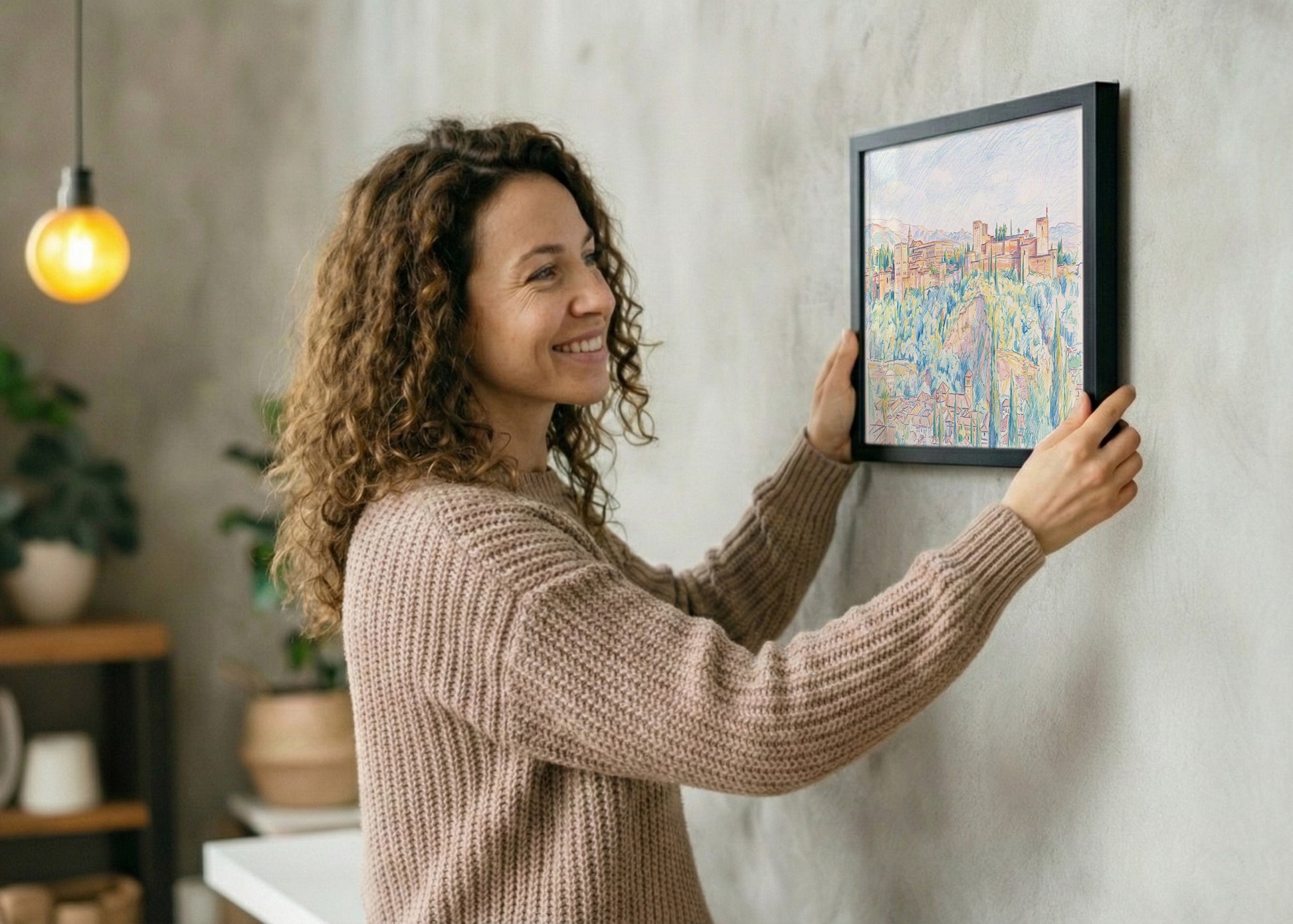 Cuadro La Alhambra de Granada efecto dibujo