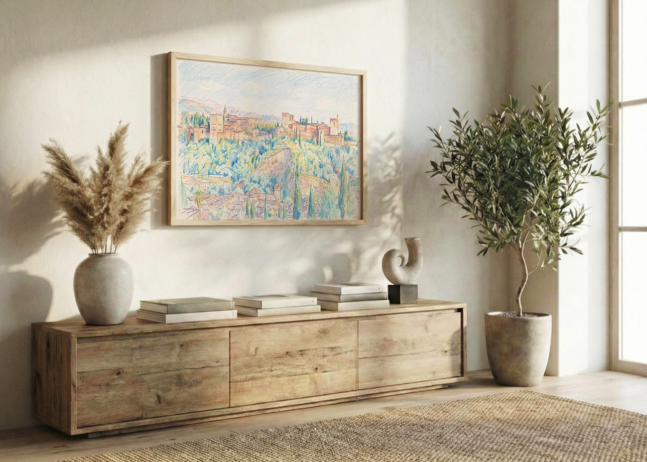 Cuadro La Alhambra de Granada efecto dibujo
