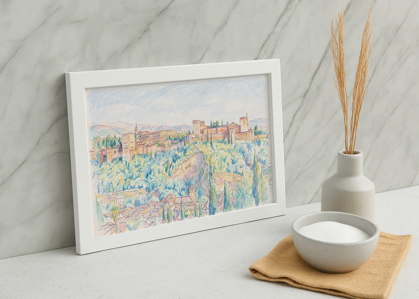 Cuadro La Alhambra de Granada efecto dibujo