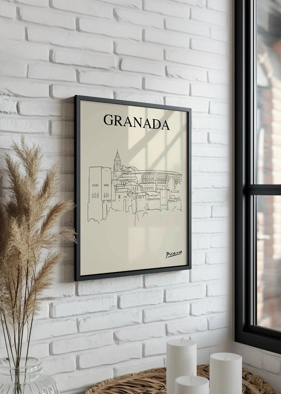 Cuadro La Alhambra de Granada estilo Picasso