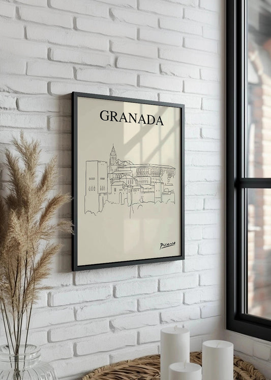 Cuadro La Alhambra de Granada estilo Picasso
