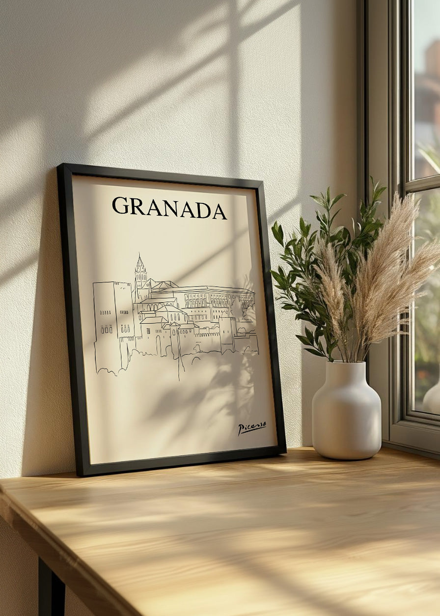 Cuadro La Alhambra de Granada estilo Picasso