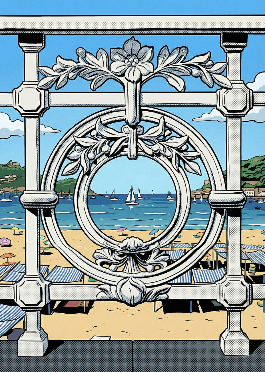 Cuadro La Concha de San Sebastián - Cómic