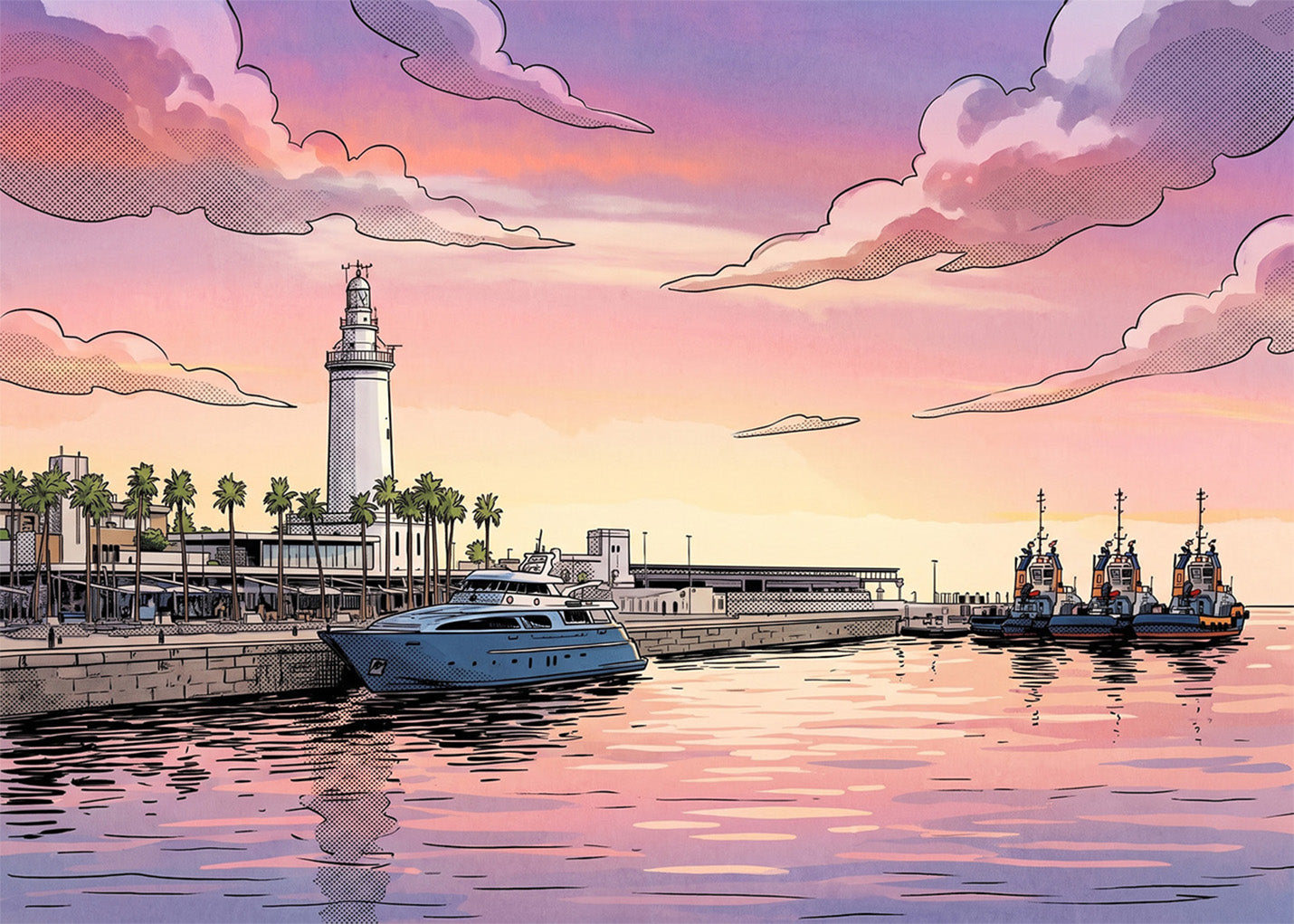 Cuadro La Farola de Málaga - Cómic