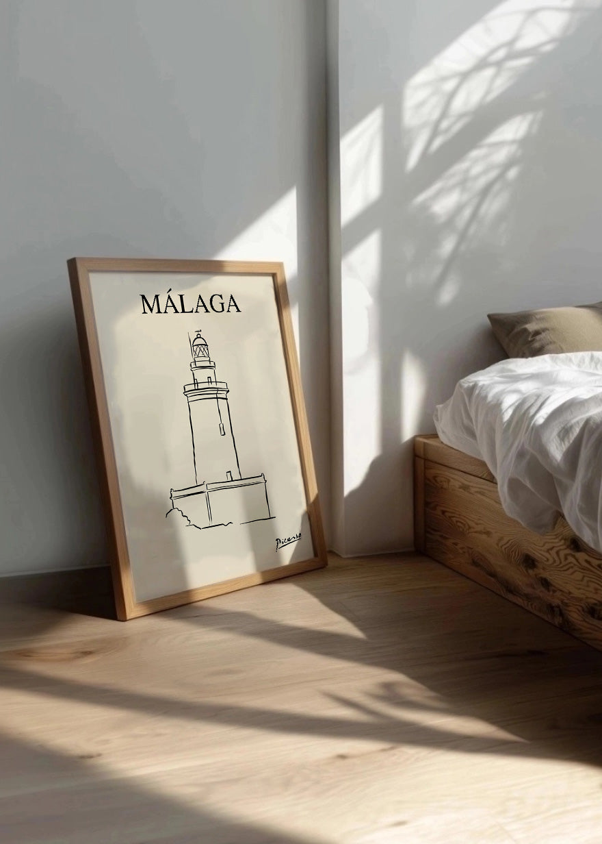 Cuadro La Farola de Málaga estilo Picasso