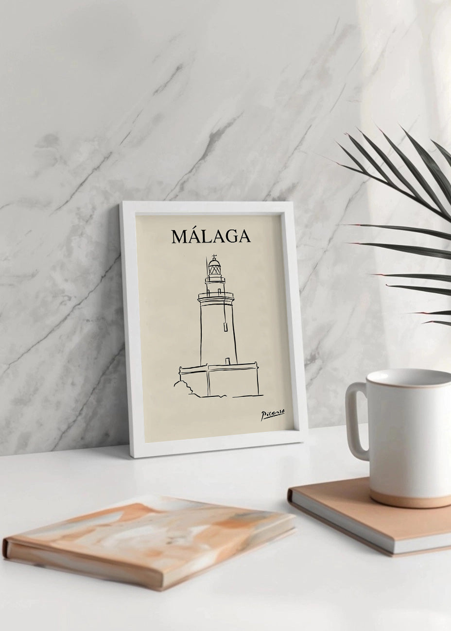 Cuadro La Farola de Málaga estilo Picasso