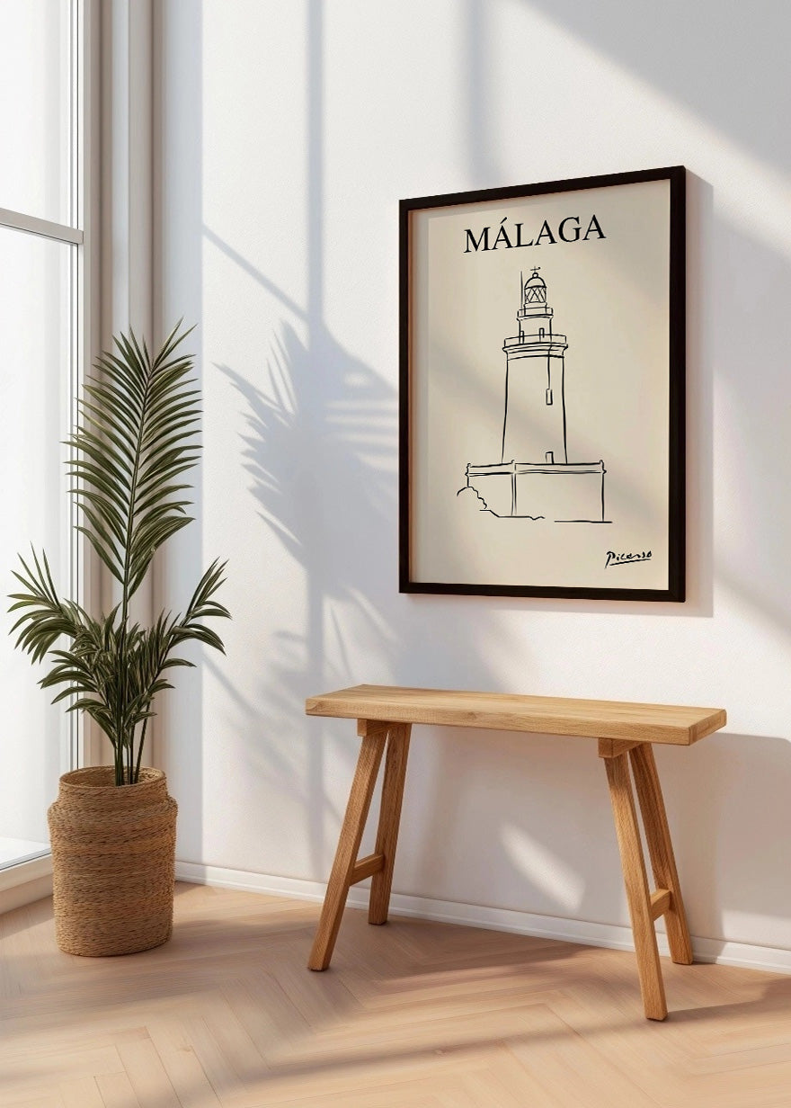 Cuadro La Farola de Málaga estilo Picasso