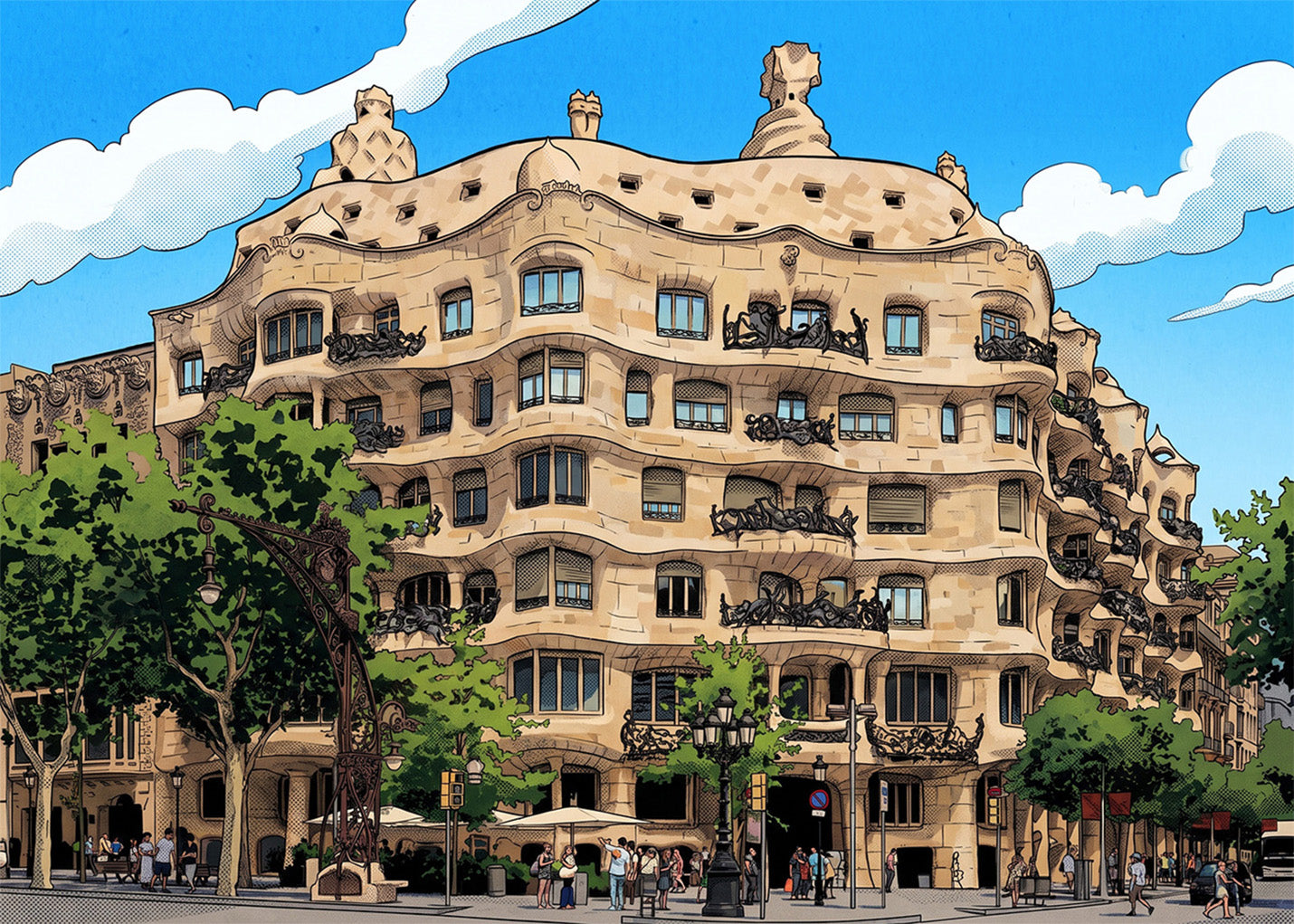Cuadro La Pedrera de Barcelona - Cómic