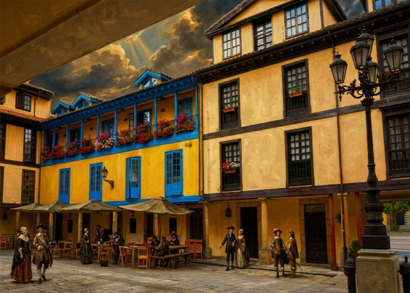 Cuadro La Plaza del Fontán estilo barroco