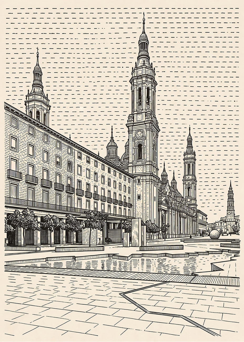 Cuadro La Plaza del Pilar - Minimalista
