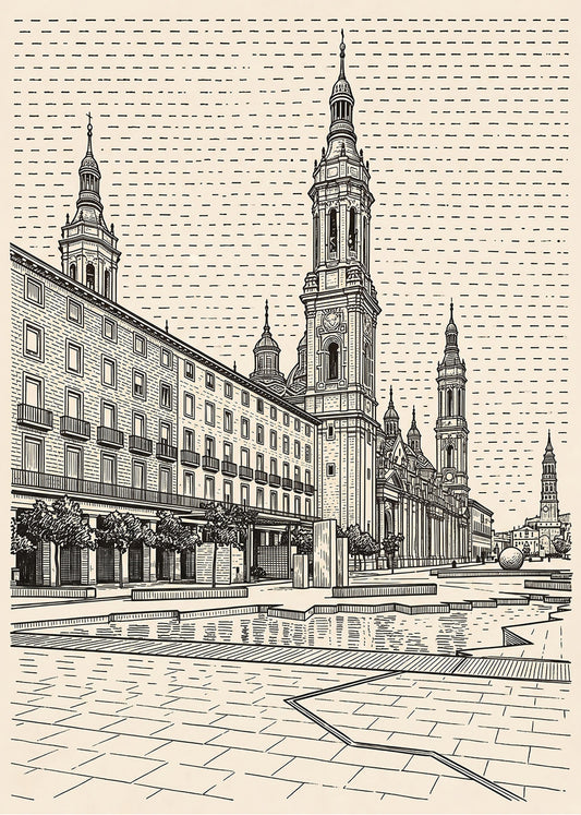 Cuadro La Plaza del Pilar - Minimalista