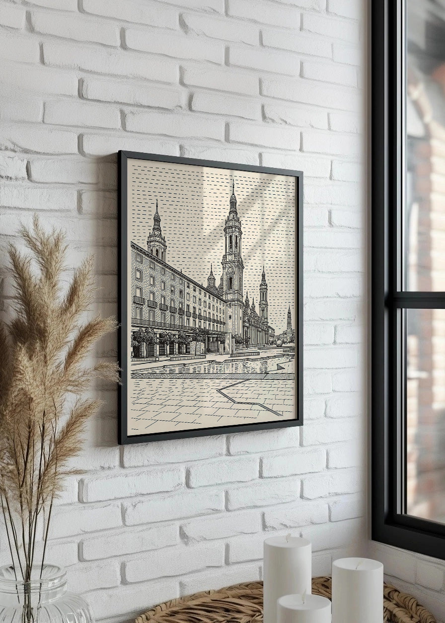 Cuadro La Plaza del Pilar - Minimalista