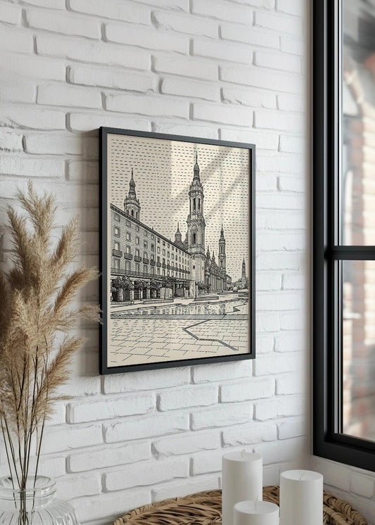 Cuadro La Plaza del Pilar - Minimalista