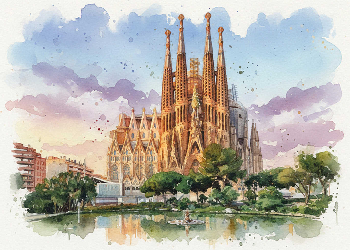 Cuadro La Sagrada Familia - Acuarela
