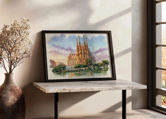 Cuadro La Sagrada Familia - Acuarela
