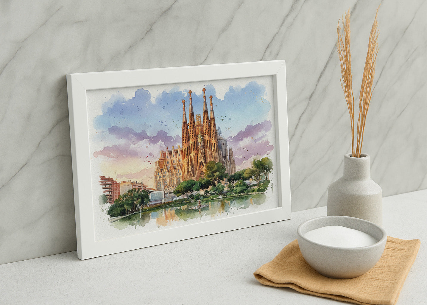 Cuadro La Sagrada Familia - Acuarela
